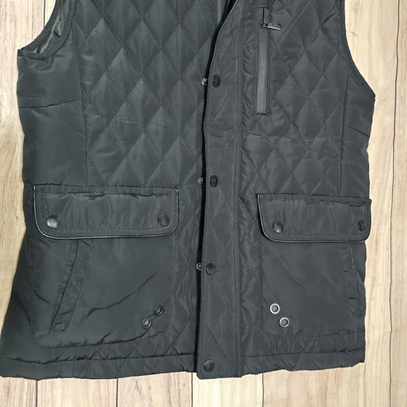 Fried Denim Men’s Quilted Black Zip/Snap Up Vest Size Medium - Picture 6 of 13